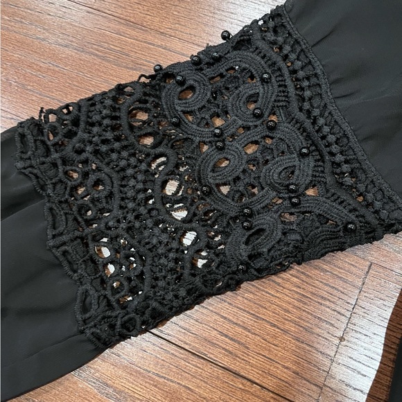 Faisca Black Mesh Knit Long Sleeve Top Witchy Vampire Whimsical 90s Goth Emo Y2K - Picture 5 of 9